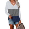 Chic V-neck Patchwork Tee