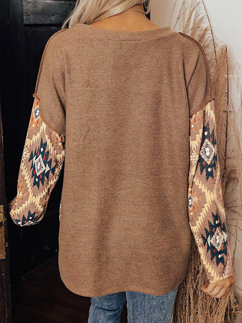 Artistic Geometric Print Pullover