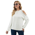 Fashion Lace Panel Sexy Shoulder Drop T-shirt