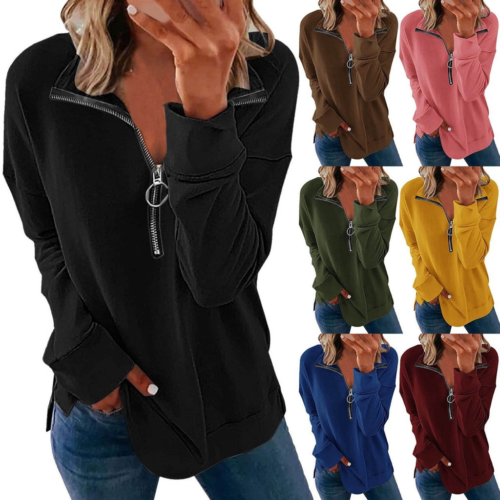 V-Neck Casual Slim Long Sleeve Tee