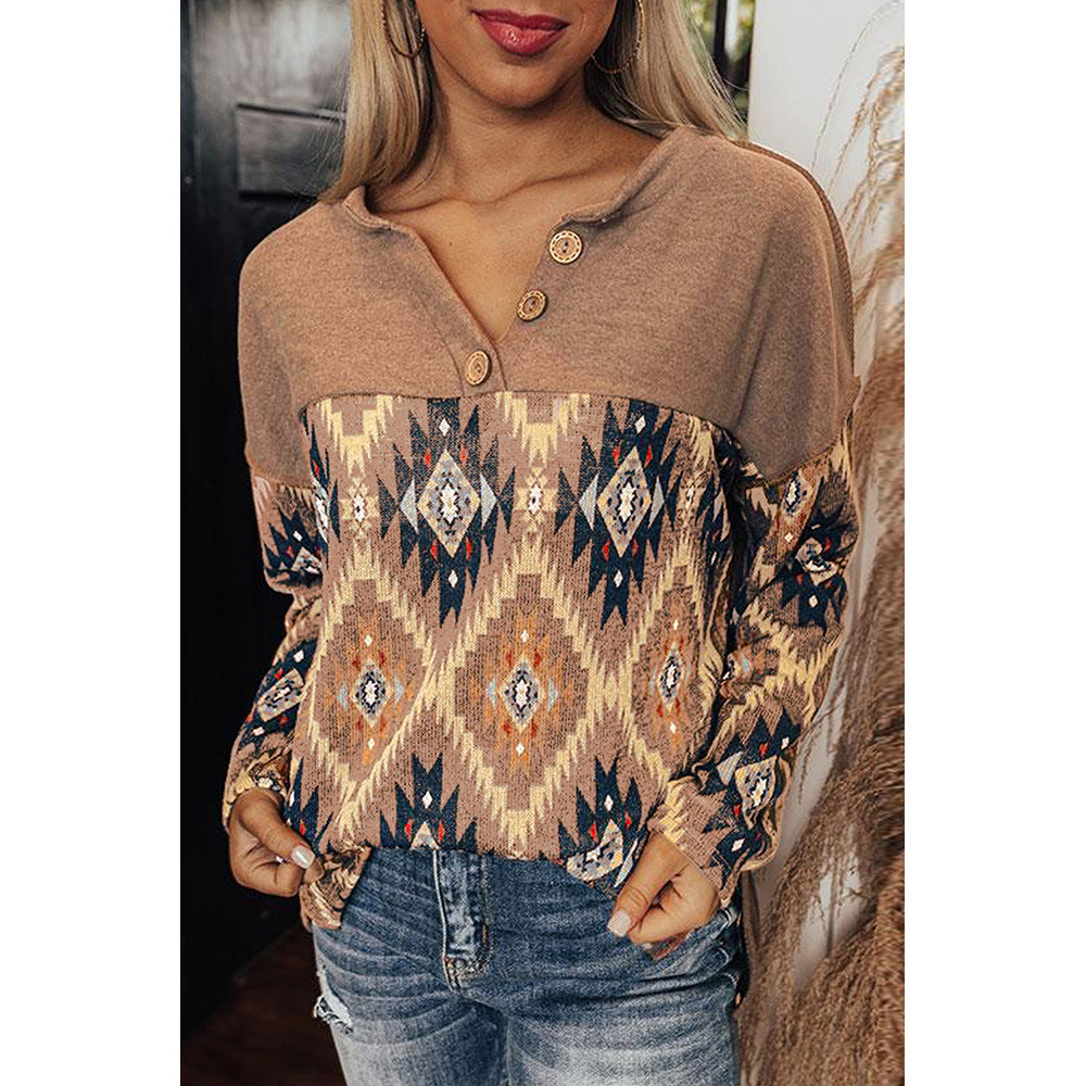 Artistic Geometric Print Pullover